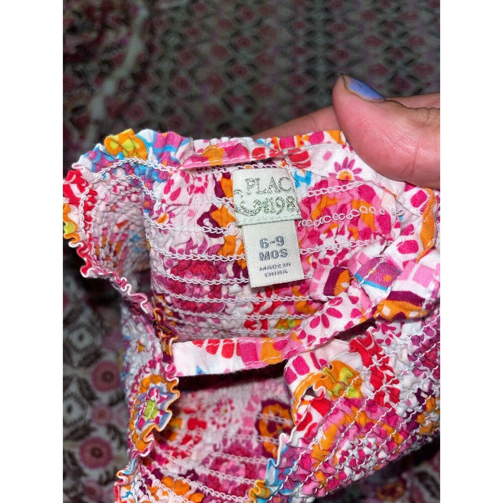 Girl’s The Children’s Place Multicolor Patterned Dress Size 6-9 Months - Picture 2 of 5